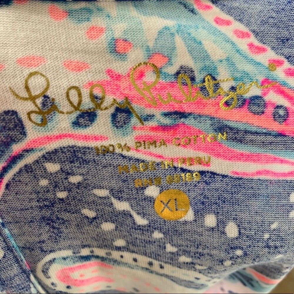 Lilly Pulitzer NWT Navy Blue Pink Teal Starfish Print Dress - Picture 5 of 5